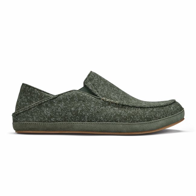 Olukai Men's Moloa Hulu Slipper - Deep Olive / Dusty Olive US451-369